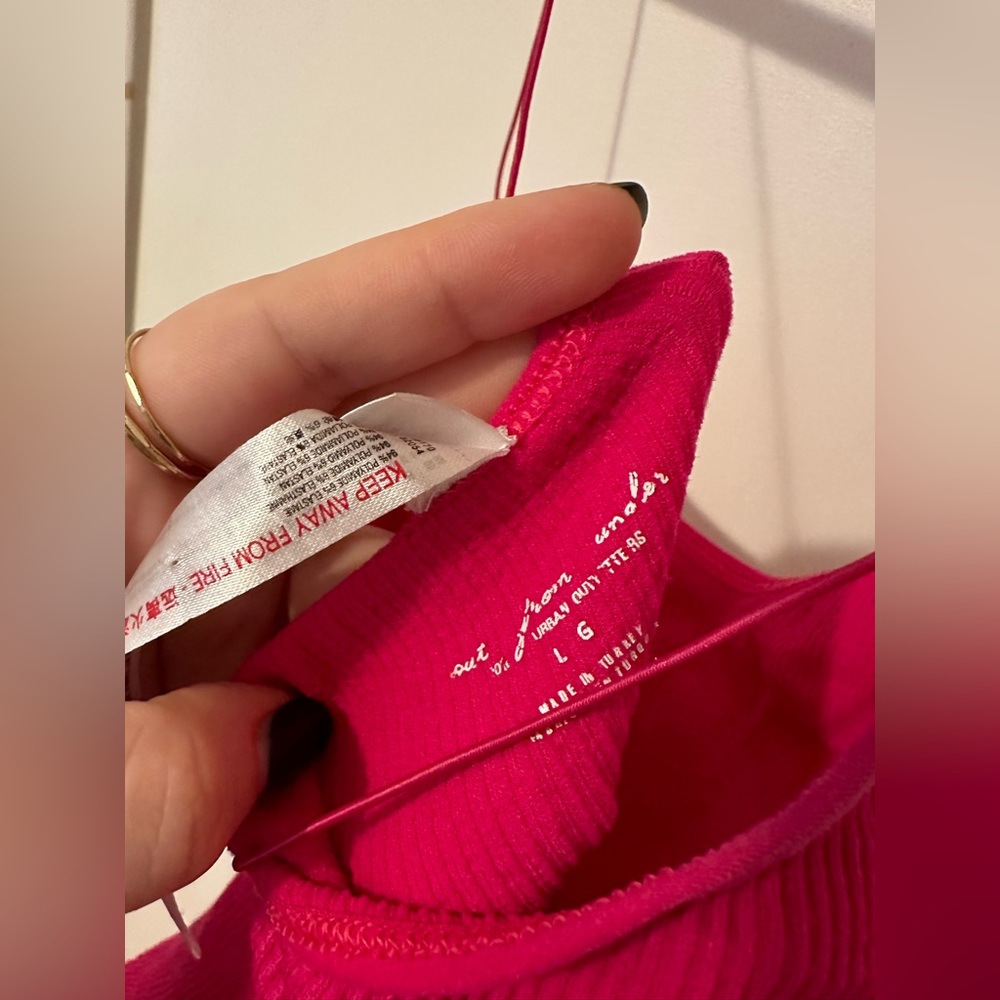 UO Out From Under Ribbed Pink Bodysuit - Picture 5 of 5
